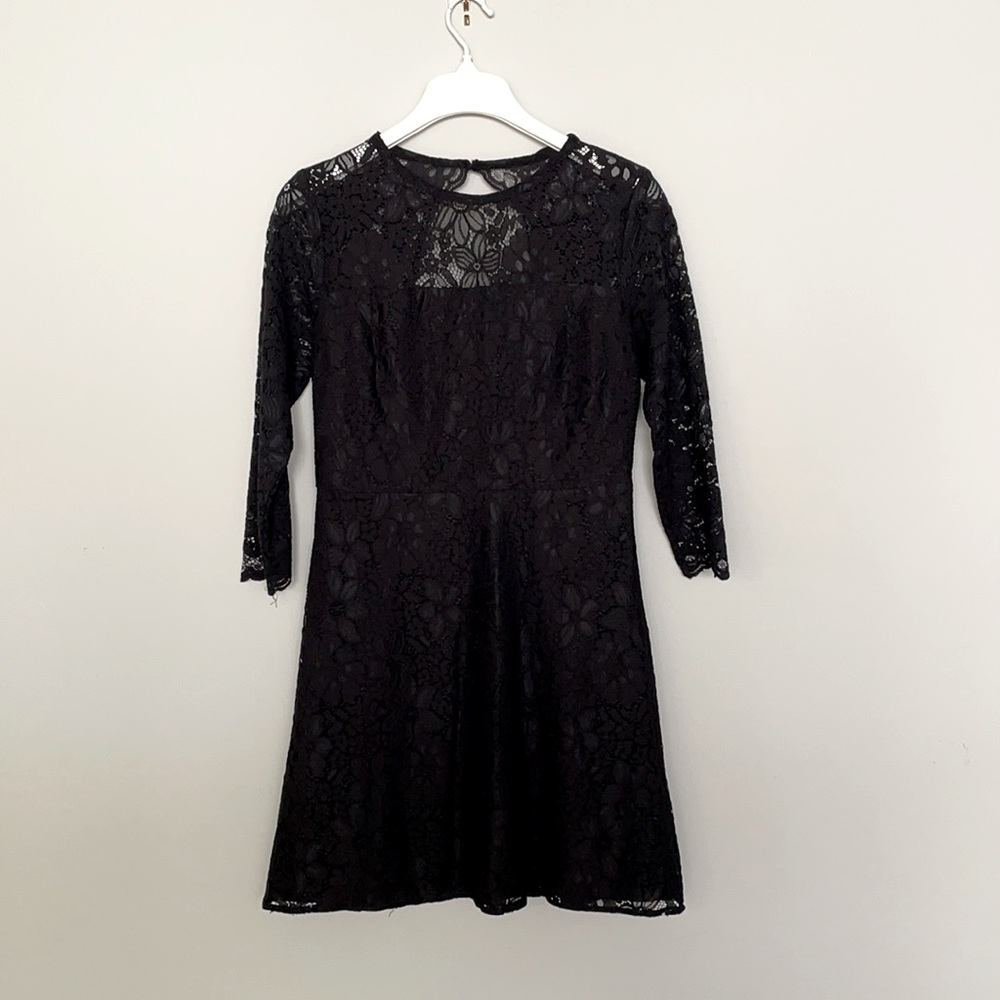 Loft Black Lace a line short dress size 0 🖤